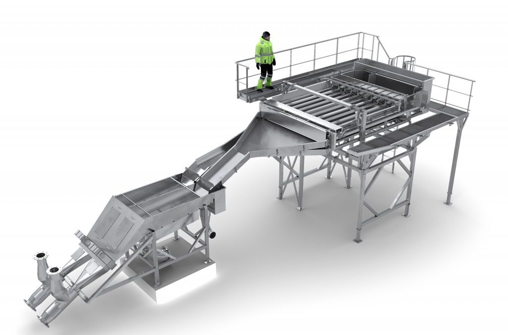 Smolt sorting with water separator and fish counter