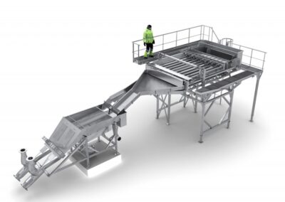 Smolt sorting with water separator and fish counter